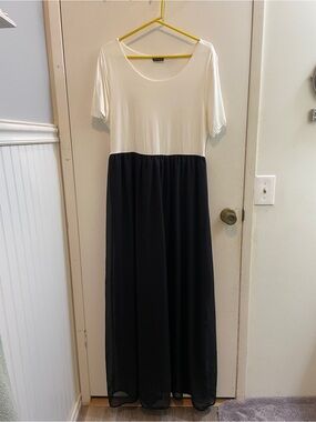 Zara Two-Tone White and Navy Maxi Dress from Bates Sisters Boutique